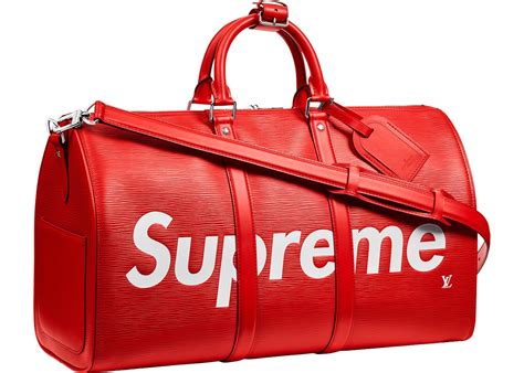 louis vuitton x supreme keepall bandouliere epi 45 red|louis vuitton supreme.